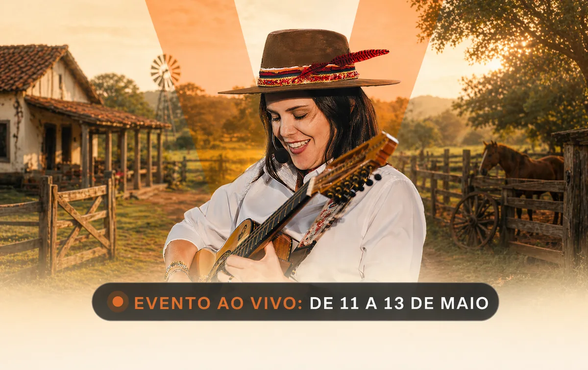 Marcela Costa tocando viola caipira — Viola na Prática, evento ao vivo de 11 a 13 de maio